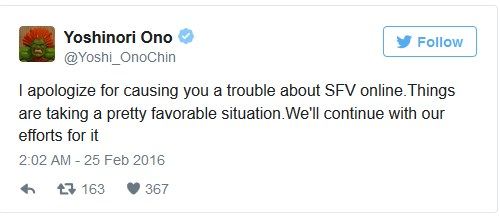 Street Fighter V'in yapımcısı Ono, hataların yakında giderileceğinden bahsetti