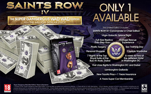 Saints Row 4'ün 1 milyon dolarlık paketi 1 milyon dolar değil