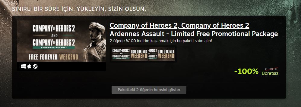 Kaçırmayın! Company of Heroes 2 Steam'de ücretsiz oldu