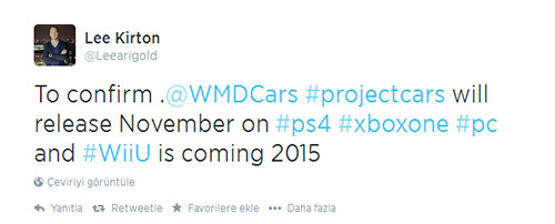 Project Cars'ı Wii U'ya bekleyenler için üzücü haber