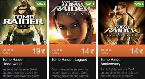 Lara Croft'a Playstore indirimi