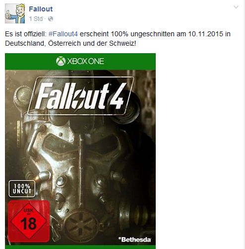 Fallout 4, Almanya'da kesintiye uğramayacak