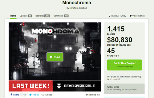 Türklerin yaptığı oyun Monochroma, Kickstarter'da hedefine ulaştı!