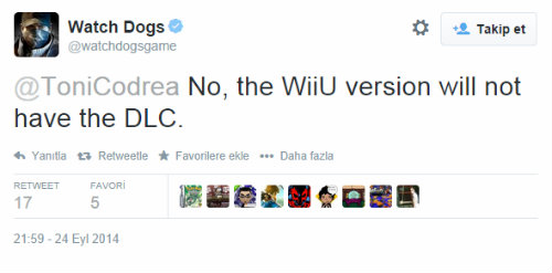Watch Dogs'un Wii U sürümünde DLC yok