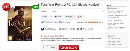 ROME 2 Türkiye'de