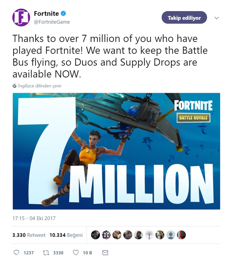 Fortnite, PUBG'ye yetişmeye başladı