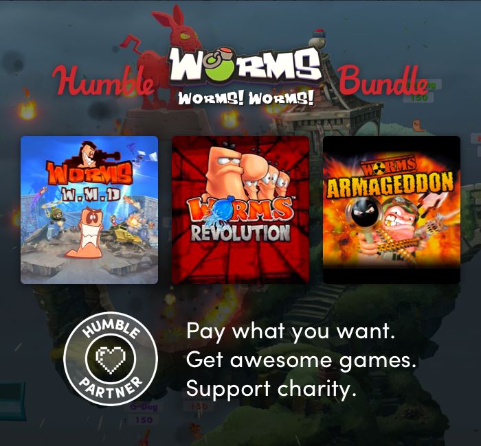 Worms oyunları Humble Bundle indirimlerinde