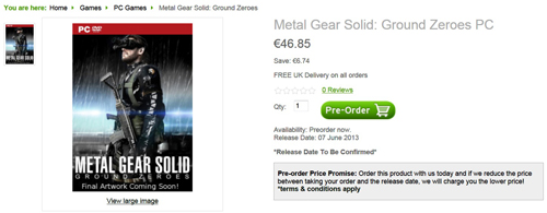 Metal Gear Solid: Ground Zeroes ön siparişi mi? (Görsel)