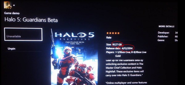 Halo 5: Guardians'ın beta sürümünün yükleme boyutu göründü
