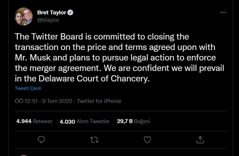 Elon Musk Twitter satın alım