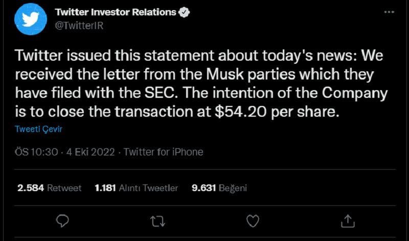 Elon Musk Twitter'ı satın alıyor