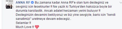 Anna RF grubu, Gece Gölgenin Rahatına Bak şarkısı için Türkçe açıklama yayınladı!