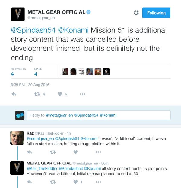 Konami'den MGSV'in 51. görevi için açıklama geldi