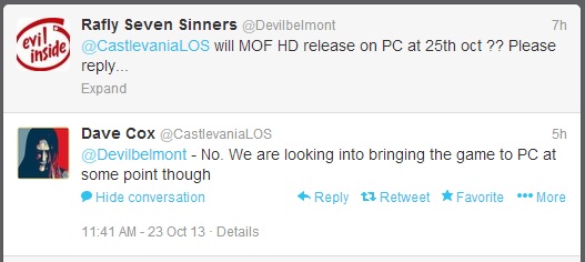 Castlevania, hem HD hem de PC'de olsa?
