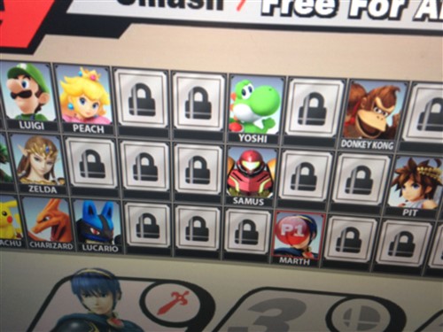 Super Smash Bros'un karakter seçme ekranı