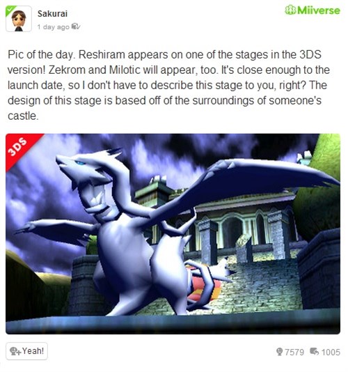 Super Smash Bros'ta Reshiram'a yol açın