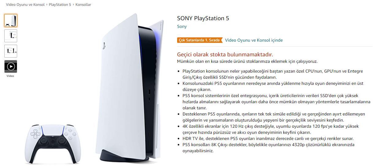 8.299 TL'lik fiyatı ile Playstation 5 ön siparişi yok satıyor