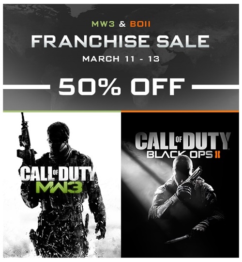 MW3 ve Black Ops II'de %50 indirim!