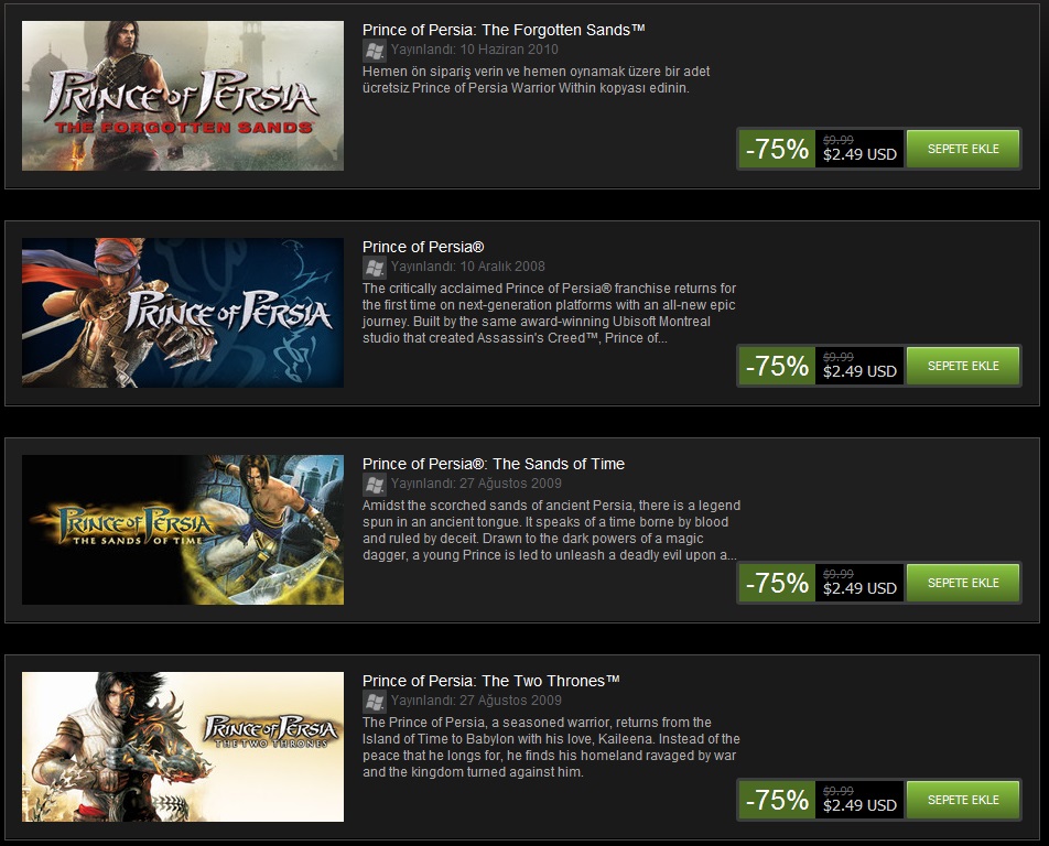 Steam'de Prince of Persia günü!