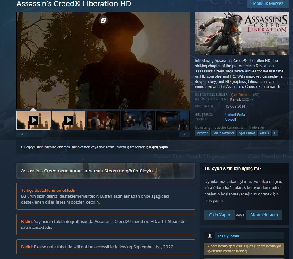 Assassin’s Creed Liberation HD Steam